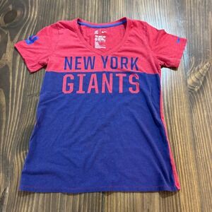 NIKE Womens New York Giants T Shirt Med Red Blue NFL Team Apparel Athletic Tee